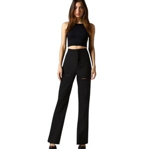YMI Wide Leg 90's Full Length Classic Cotton Black Denim Jeans Dream Collection